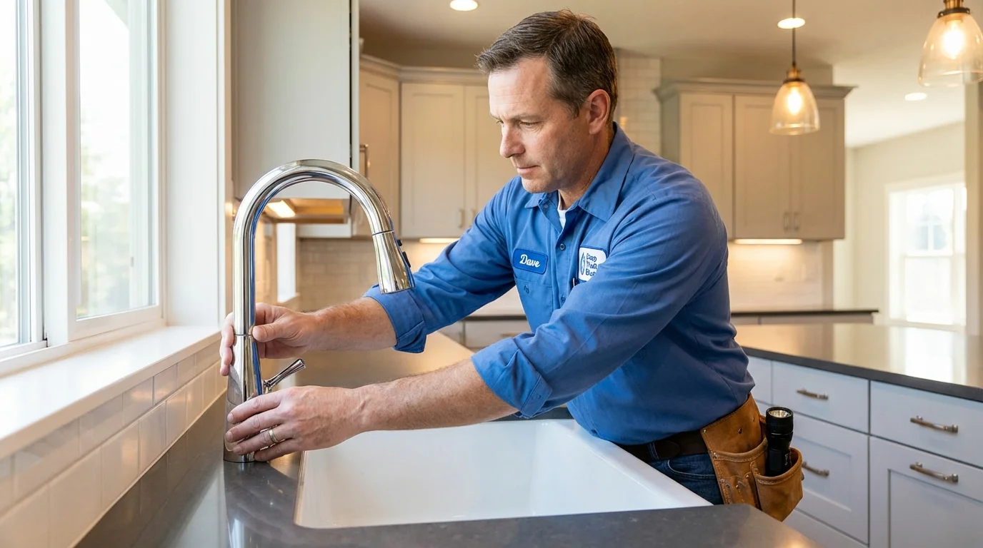 Kitchen faucet installation by Johns Plumbing LLC in Trafalgar